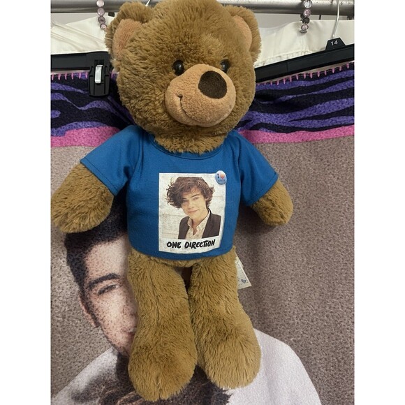 One Direction 1D Rare Soft Throw & Retired Build A Bear 1D Bear Harry Styles - Picture 5 of 15